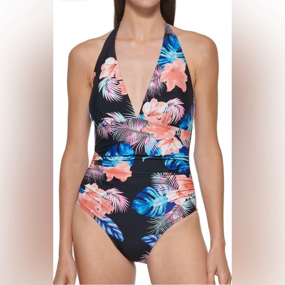 Dkny Other - DKNY Tropical Floral Print One Piece Designer Bathing Suit - XL